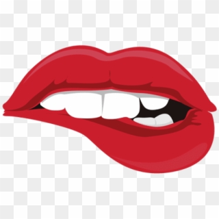 Drawn Tongue Lip Bite - Lips Icon Transparent Background Clipart