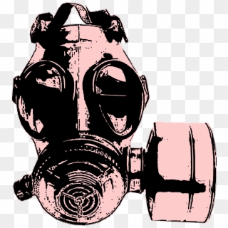 Gas Mask In Pink And Black - Skull Gas Mask Stencil Clipart