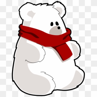 Red Scarf Cliparts - Polar Bear With Scarf - Png Download