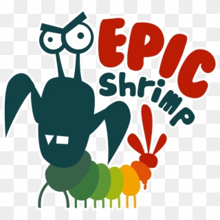 Epic Shrimp Logo With Stroke - Illustration Clipart