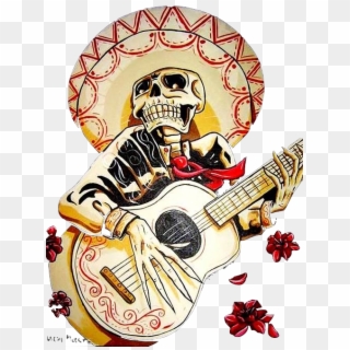 Bad Hombres - Outlaw Country - Dias De Los Muertos Acoustic Guitar Clipart