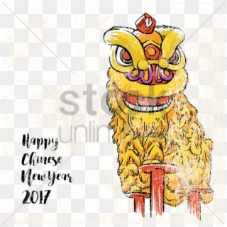 Good 2017 Chinese New Year Greeting With Lion Dance - Chinese Lion Dance Drawing Clipart