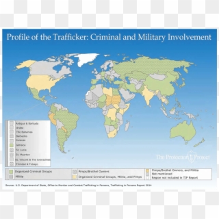 This Chart Summarizes The Different Profiles Of Traffickers - World Split Into Regions Clipart