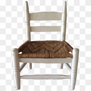 This Vintage Wood Child's Chair With Brown Rush Seat - Rocking Chair Clipart