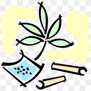 Vector Illustration Of Cannabis, Dope, Ganja, Weed, - Narcotic Clip Art - Png Download