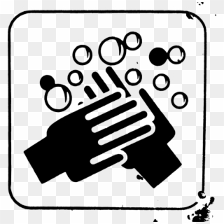 Hand Washing Black And White Soap Free Commercial Clipart - Wash Your Hands Sign Black And White - Png Download
