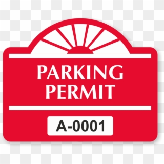 Parking Permit Round Arch Shaped Sticker - Sign Clipart