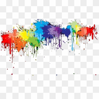 Explosao De Tinta Png - Rainbow Paint Splatter Clipart