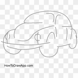 How To Draw A Volkswagen Beetle Step By Step - Line Art Clipart