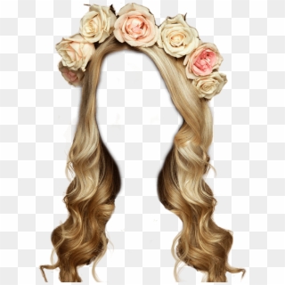 #wig #blond #long #hair #flower #dressup #costume - 玫瑰 花環 Clipart