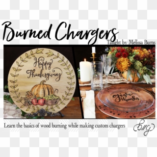 Wood Burned Chargers Better To Gather Events Clipart