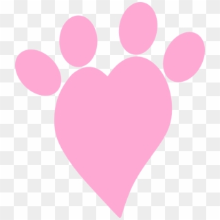 Dog, Paw, Cat, Pink, Heart Png Image With Transparent - Transparent Clipart Heart Pink