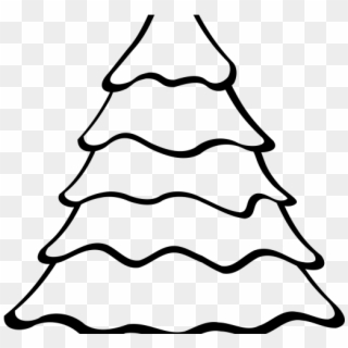 Christmas Line Art - Black White Christmas Tree Clip Art - Png Download