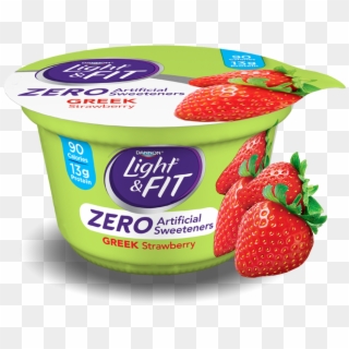Strawberry Greek Nonfat Yogurt With Zero Artifical - Dannon Light And Fit Zero Artificial Sweeteners Upc Clipart