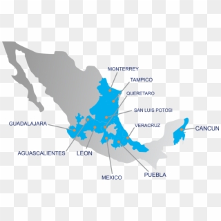 Contamos Con Oficinas En 11 Puntos Estratégicos De - Urban And Rural Areas Mexico Map Clipart