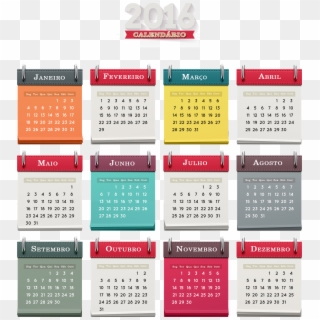 Grid Calendário 2016 Png Psd Pdf Jpg Bloquinho Colorido - Bloquinho De Calendario 2018 Clipart
