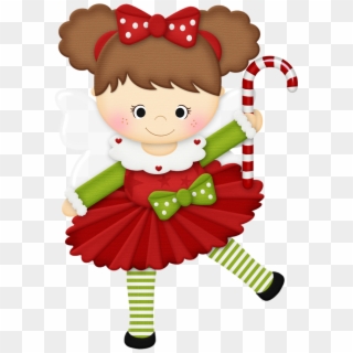 Natal E Ano Novo, Ilustrações De Natal, Festa De Natal, - Christmas Little Girl Clipart - Png Download
