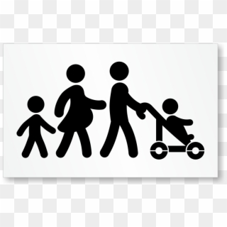 Family Parking Symbol Stencil - Black And White Family Stencil Clipart