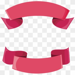 Pink Ribbon Header - Ribbon Text Box Vector Clipart