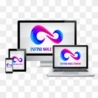 Laptop Tablet Phone Pc With Infini Logo - Laptop Mobile And Tab Clipart