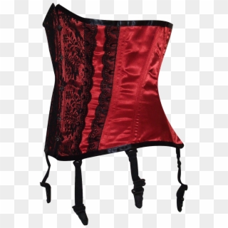 Red Satin Waist Shaper With Black Lace Detail - Cushion Clipart