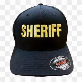 "sheriff" In Gold On Black - Baseball Cap Clipart