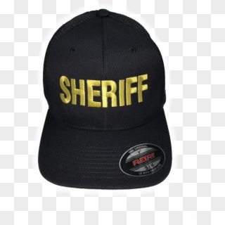 "sheriff" Cap Front In Marine Gold Thread On Black - Baseball Cap Clipart