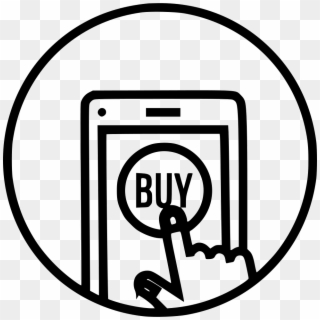 Mobile Online Store Shop Buy Sell Product Hand Gesture - Mobile Hand Icon Png Clipart