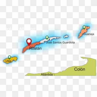 The Island Of Roatan Is Divided In Two Municipalities - Mapa De Islas De La Bahia Clipart