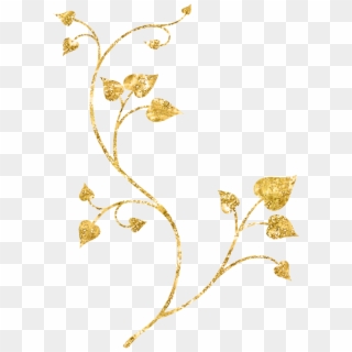 Ftestickers Fteglitter Golden Gold Leaves Branch - Gold Leaf Transparent Background Clipart