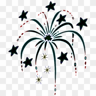#fuegos Artificiales#freetoedit - Fireworks Clip Art Black White - Png Download