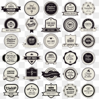 Label Vintage Clothing - Retro Round Tag Clipart