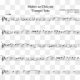 Midori No Chikyuu Trumpet Solo Sheet Music Composed - Havana Trumpet Sheet Music Clipart