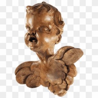 Download Wooden Cherub Head Transparent Png - Bronze Sculpture Clipart