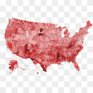 Mapa Da Taxa De Pobreza Nos Estados Unidos Por Condados - 2016 Presidential Election By County Map Clipart