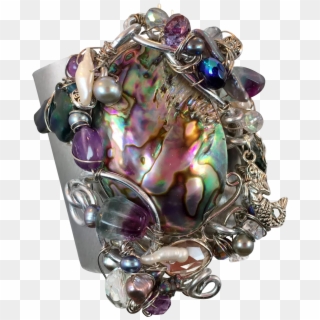 Mermaid Cuff, Abalone Bracelet, Sea Shell, Purple, - Bead Clipart
