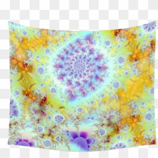Golden Violet Sea Shells, Abstract Fractal Ocean - Cushion Clipart