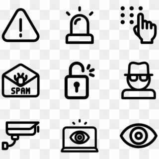Computer Security Icons - Gevaarsymbolen Clipart