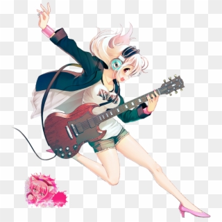 Manga Guitar Girl Clipart