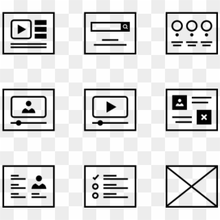Wireframes Set - Wireframe Icons Clipart