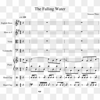 The Falling Water Sheet Music Composed By Simeon Thies - Its Quiet Uptown Bb Clarinet Clipart