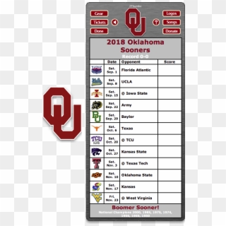 Get Your 2018 Oklahoma Sooners Football Schedule Dashboard - Texas A&m 2018 Schedule Clipart