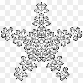 Snowflake Flourish Png - Line Art Clipart