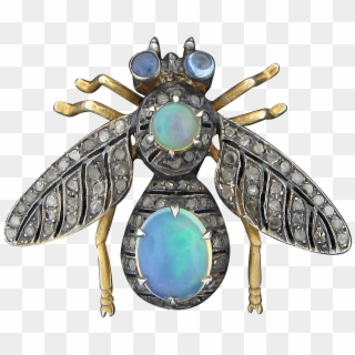 9k Gold Jeweled Bee Pin - Net-winged Insects Clipart