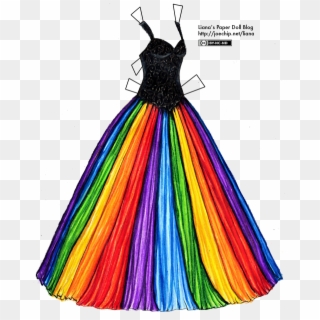 Women's Clothing Rainbow Chic Opening Dance Spanish - Rainbow Paper Doll Dresses Clipart