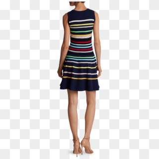 Rainbow Stripe Flare Dress Milly - Day Dress Clipart