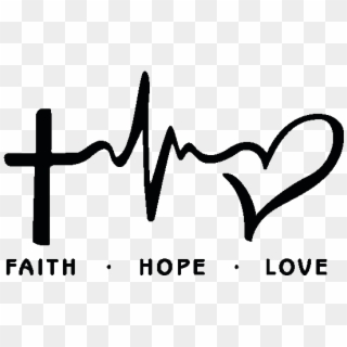 Love" Adesivo De Parede "faith, Hope, - Faith Hope Love Tattoo Design Clipart