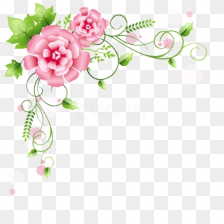 Free Png Download Corner Floral Decorationpicture Clipart - Pink Flowers Frame Png Transparent Png