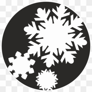 Snowflake Silhouette Stencil - Circle Clipart