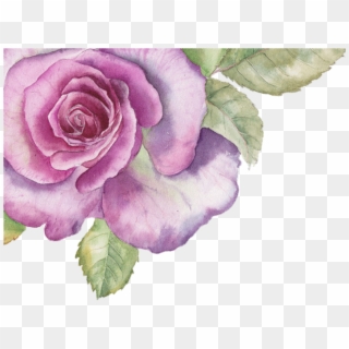 #ftestickers #border #corner #flower #rose #purple - Pink And Purple Watercolour Flowers Png Clipart